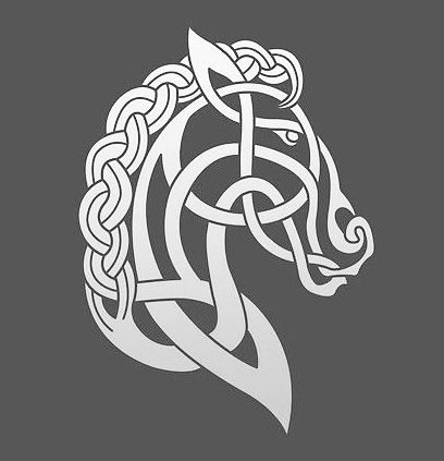 Celtic Horse Design, Celtic Knotwork Animals, Celtic Animal Art, Viking Horse Tattoo, Sleipnir Tattoo, Celtic Horse, Celtic Warrior Art, Celtic Horse Tattoo, Yggdrasil Tattoo