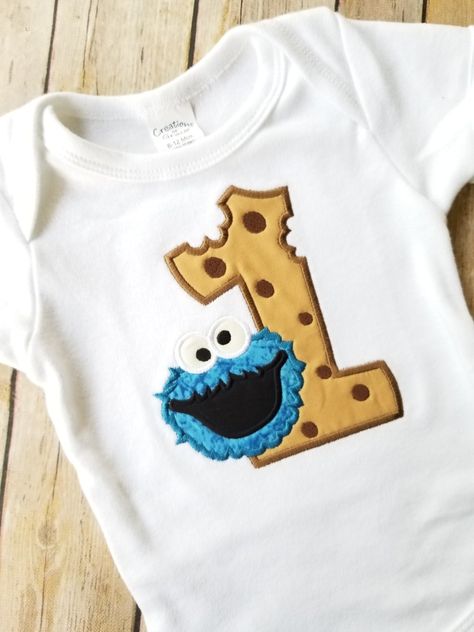 Cookie Monster 1st Birthday Shirt, Cookie Monster Birthday Shirt, First Birthday Cookie Monster, Cookie Monster Birthday Party Decorations, 1st Birthday Cookie Monster, Cookie Monster Birthday Theme, Cookie Monster Decor, Cookie Monster First Birthday Party, Cookie Monster 1st Birthday Outfit