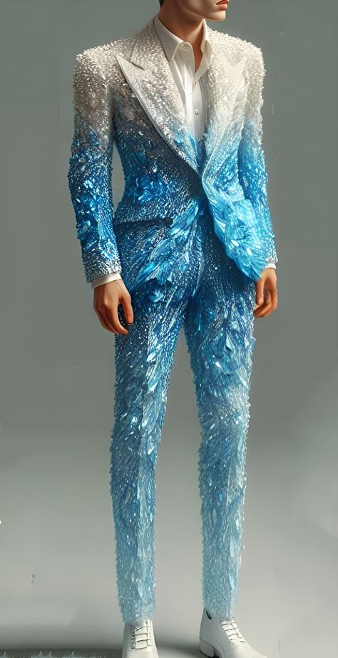 👔Prince Clothing design from crystal👔Made with AI @Copyright by អាណាចក្រសម្រស់ [[ Beauty Empire ]] Metallic Outfit Men, Prince Suit For Men, Drag King Outfits, Masquerade Outfit Men, Prince Clothing, Casual Dress Outfit, Prince Outfit, Fashion Sketches Men, Summer Dress Long