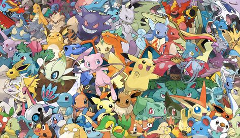 Pokemon Collage - by Paul Arnold Pokémon Collage, Pokemon Wallpaper Hd 4k, Pokemon Collage, First Gen Pokemon, Dinosaur Art Projects, Pokemon Original, 150 Pokemon, Pokemon Painting, 151 Pokemon