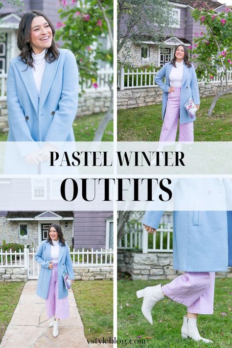 Come January, there is nothing, absolutely nothing, more fabulous than pastel winter outfits. Pastel-colored winter outfits are fun, joyous, chic, and unique. They completely redefine the winter color palette and banish the seasonal fashion slump. As I tell my client who is massively affected by winter’s dreary colors, let’s turn those winter blues into baby blues. Pastel Winter Outfit, Pastel Winter, Outfits Pastel, Winter Color Palette, Pastel Outfit, Baby Blues, Winter Color, Winter Blues, Winter Colors