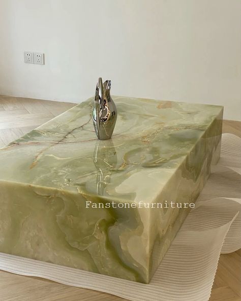 New Arrival | Natural Marble Green Onyx Plinth Coffee Table An elegant and unique addition to your home decor. With its captivating green onyx marble tabletop, this coffee table creates a distinctive furniture ambiance. Elevate your living space with this stunning and stylish piece. #onyx #onyxmarble #onyxtable #onyxcoffeetable #coffetable #marbletable #naturalmarble #homefurniture #plinth #naturalstone #marble #marblefurniture #decorativearts #interior #uniquedesign #luxurylifestyle #marbl... Onyx Coffee Table, Green Onyx Marble, Plinth Coffee Table, Onyx Coffee, Onyx Table, Marble Tables, Marbles Crafts, Mediterranean Luxury, Arabescato Marble