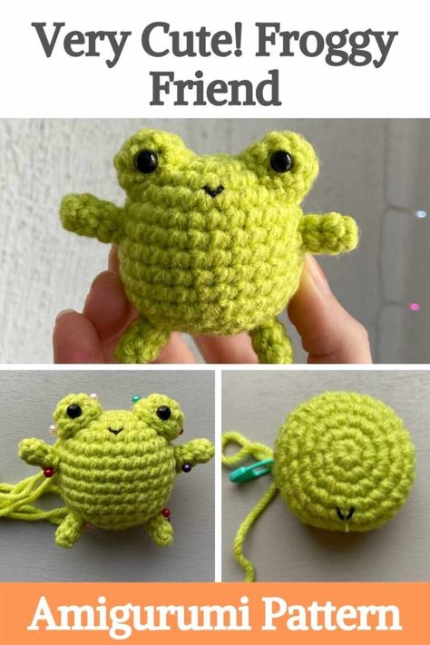 How To Crochet Frog Easy, Chunky Frog Crochet Pattern Free, Easy Crochet Frog Free Pattern, Fluffy Amigurumi Free Pattern, Simple Crochet Stuffed Animals, Free Frog Crochet Pattern, How To Crochet A Frog, Frog Crochet Pattern Free Amigurumi, Frog Amigurumi Free Pattern