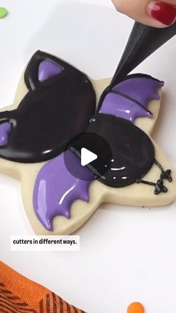 Maddie Gartmann on Instagram: "Share this cookie idea with your bestie for your upcoming baking/spooky movie night. (Not sure if that’s actually a thing but I think I now need to make that a thing, don’t you?)

 I originally saw this design posted by @thebearfootbaker a few years back so please give her all the credit for the genius idea. 

Decorating cookies, Halloween treats, bat cookies, cookie flips, Halloween cookies, reels for kids, Halloween diy, royal icing, sugar cookies, satisfying" Halloween Swirl Cookies, Owl Cookies Decorated Royal Icing, Spider Decorated Cookies, Halloween Spider Cookies Decorated, Bat Cookies Royal Icing, Easy Halloween Sugar Cookies, Halloween Decorated Cookies Royal Icing, Halloween Cookie Sticks, Royal Icing Cookies Halloween