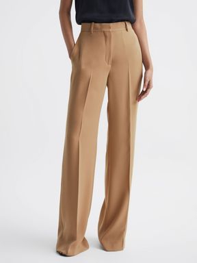 Clothing Women - REISS Beige Slacks, Neutral Trousers, 2024 Clothes, Simple Tee, Let Your Hair Down, Work Trousers, Suit Trousers, Blazer Mid, Simple Tees