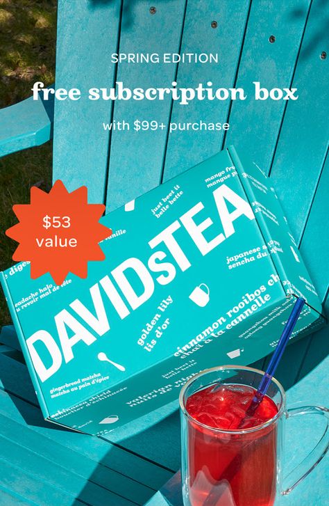 David’s Tea deal: get a FREE Spring 2021 David’s Tea Tasting Club box with $99+ purchase! David's Tea Deal: FREE Spring 2021 David's Tea Tasting Club Box With $99 Purchase! → https://hellosubscription.com/2021/07/davids-tea-deal-free-spring-2021-davids-tea-tasting-club-box-with-99-purchase/ #DavidsTea, #DavidsTeaTastingClub #subscriptionbox Tea Club, Davids Tea, Tea Tasting, Tea Blends, Subscription Boxes, Tea House, Loose Leaf Tea, Subscription Box, Black Tea