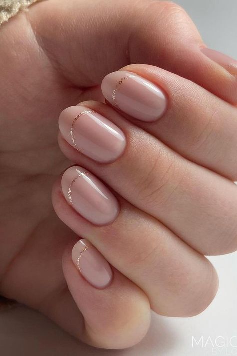 47 Chic & Beautiful Nude Nails for a Classy Manicure Subtle Nails Gel, Nude Nails With Pink Design, Nude November Nails, Classy Wedding Nails Bridesmaid, Delicate Nails Classy Short, Minimal Gel Nail Designs, Bridesmaid Pink Nails, Tan Tip Nails, Nude Wedding Nails Bridesmaid