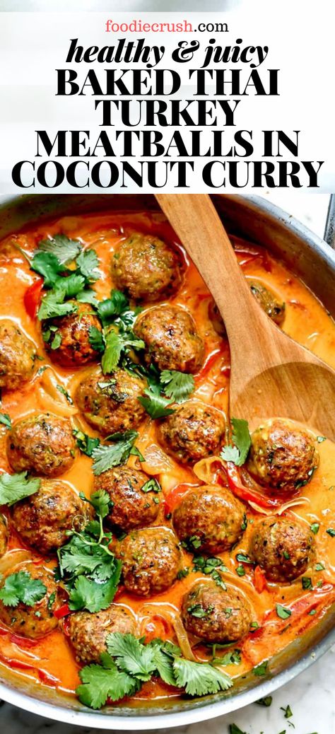 Thai Curry Turkey Meatballs, Creamy Coconut Curry Meatballs, Coconut Meatball Curry, Coconut Curry Meatballs Half Baked Harvest, Recipes Using Curry Paste, Grounded Turkey Recipes Healthy, Paleo Recipes Dinner Easy Healthy, Ground Turkey Coconut Curry, Ground Turkey Curry Coconut Milk