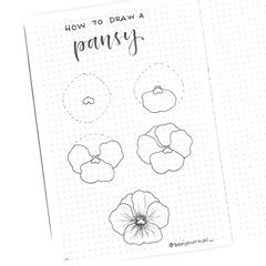 No automatic alt text available. Hur Man Ritar Blommor, Drawings Of Flowers, Easy Flower Drawings, Flower Step By Step, Botanical Line Drawing, Flower Drawing Tutorials, Floral Doodle, Floral Drawing, Bullet Journal Layout