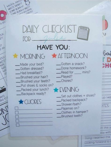 Kids daily checklist - kids with adhd do so much better with a list! #adhd #adhdparenting Discipline Charts, Daily Routine Chart For Kids, Printable Organization, Checklist For Kids, Daily Schedule Kids, Kids Routine, Kids Routine Chart, Daily Routine Chart, Kids Checklist