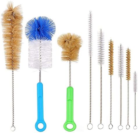 Amazon.com: Houseables Bottle Brush, Pipe Cleaning Kit, Bong Brushes, Water Bubbler, Hose Tips Cleaner, 9 Pieces, Nylon, Natural & Synthetic Bristles, Small, Long, Scrubber for Tubes, Straws, Canning Jars: Home & Kitchen Glass Cleaning Bottles, Clean Water Bottles, Glass Baby Bottles, Clean Bottle, Bottle Cleaner, Household Cleaning Supplies, Plastic Tumblers, Brush Kit, Bottle Brush