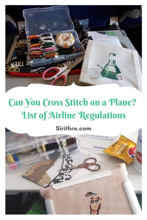 Can you bring your cross stitch project on a plane with you? It really depends on your country and airline, but let's discuss your options! Travel Cross Stitch, Kit Planes, Cross Stitch Tutorial, Seam Rippers, Small Cross Stitch, Seam Ripper, Embroidery Scissors, Airplane Travel, Cross Stitch Fabric