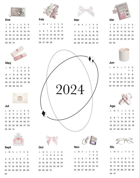 2024 Coquette Calendar, Calendar 2024 Aesthetic Cute, Calender Print, Disney Calendar, Pink Calendar, 달력 디자인, Diy Room Decor For Teens, Bullet Planner, Cute Calendar