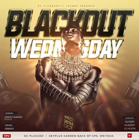 Blackout Wednesday, Club Flyers, Dj, Music