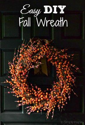 Make this beautiful and easy DIY Fall Wreath in 15 minutes. Vine Wreath, Diy Fall Wreath, Berry Wreath, Fall Outdoor Decor, Fall Projects, Wreath Tutorial, Fabulous Fall, Fall Outdoor, Easy Fall