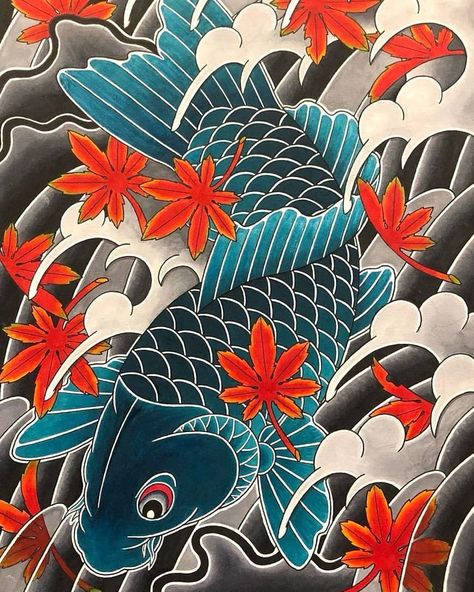 🆃🅰🆃🆃🅾🅾 🅲🅾🆅🅴🆁 on Instagram: “Master : @meanmeanxx #japanesetattoo #tattoo #irezumi #tattoos #ink #japan #traditionaltattoo #inked #japanese #tattooart #tattooartist…” Japanese Koi Tattoo, Japanese Tatto, Tattoo Japan, Background Tattoo, Christ Tattoo, Black Art Tattoo, Koi Tattoo, Pieces Tattoo, Koi Fish Tattoo