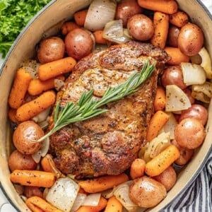 Sunday Pork Roast - The Stay At Home Chef Pork Roast Crock Pot Recipes, Sunday Dinner Ideas, Crockpot Pork Roast, Pot Roast Crock Pot Recipes, Potatoes And Carrots, Pork Roast Recipes, Crockpot Roast, Yukon Gold, Slow Cooker Pork