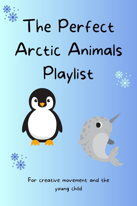 Click on the link for FREE lesson ideas for each song! Arctic Animal Songs for Creative Dance are a great way to get your students learning about animals and creating movement based on them. I look forward to implementing these songs every winter in my creative movement classes! I introduce the animals by showing pictures and videos of each animal. Penguins, narwhals, polar bears, and seals movement for kids. The background is blue with blue snowflakes. Learning About Animals, Animal Songs, Creative Dance, Creative Movement, Winter Projects, Winter Project, Preschool Songs, About Animals, Arctic Animals