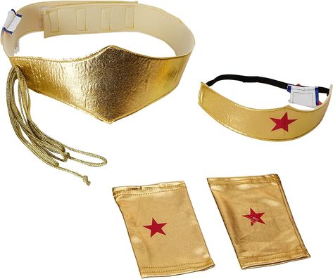 Rubies Costume Women's DC Comics Wonder Woman Accessory Kit Tiara Belt with Lasso Gauntlets, Multi, One Size : Amazon.ca: Clothing, Shoes & Accessories Wonder Woman Accessories, Best Celebrity Halloween Costumes, Dc Comic Costumes, Celebrity Halloween Costumes, Wonder Woman Costume, Pink Dress Women, School Accessories, Superhero Party, Cool Halloween Costumes