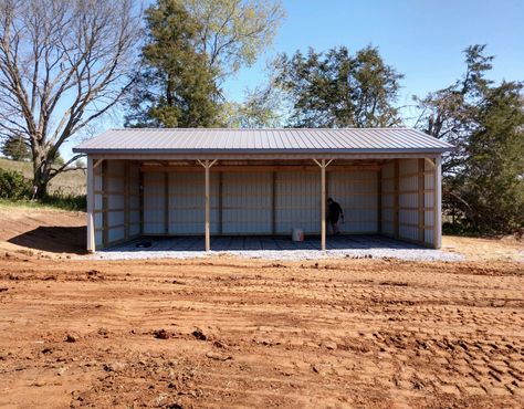 Farm Outbuildings, Farm Storage Buildings, Barn Garage Ideas, Equipment Shed, Timber Frame Garage, Carport Prices, Open Shed, Pole Barn Ideas, Pole Barn Kits