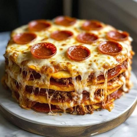 Delicious Julia Child recipes | **🍕 Pepperoni Pizza Layer Cake This fun and delicious twist on a pizza is perfect for when you want to switch things up | Facebook Julia Child Recipes, Pizza Pie, Mini Pizza, Pie Cake, Julia Child, A Pizza, Pepperoni Pizza, Layer Cake, Be Perfect