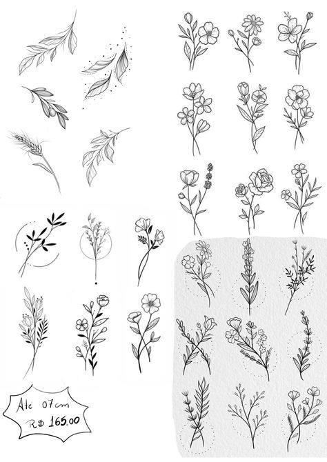 Small Bundle Of Flowers Tattoo, Small Flower Filler Tattoo, Fineline Tattoo Flash, Fineline Sunflower Tattoo, Tiny Floral Tattoo, Fineline Floral Tattoo, Playlist Journal, Tiny Flower Tattoo, Tiny Flower Tattoos