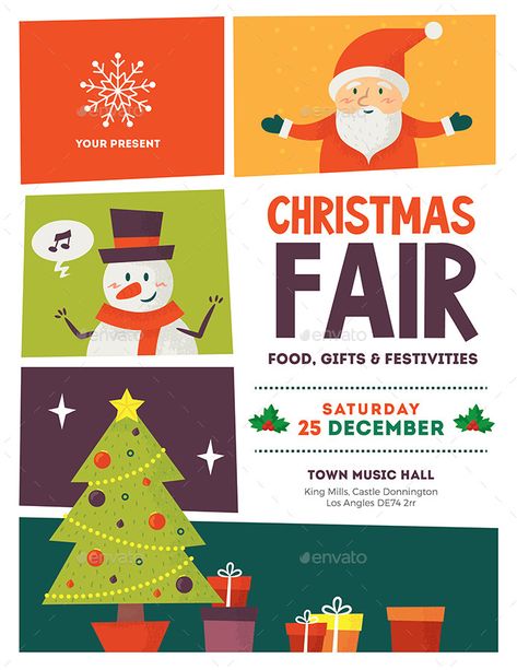 Christmas Fair Poster Design, Christmas Carnival Poster, Winter Advertising Design, Christmas Fair Poster, Christmas Poster Design Graphics, Christmas Sale Poster, Christmas On The Beach, School Council, V Birthday