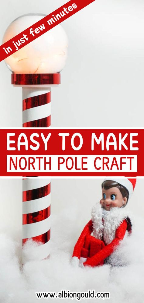 This fun North Pole craft for kids is a perfect holiday project that combines creativity and festive cheer. Easy to follow instructions make it simple for families to create their own North Pole decorations. Gather your supplies and enjoy crafting together this Christmas season. Christmas Poles Diy, The North Pole Decorations, North Pole Office Decorations, Pole Decorations Ideas, Diy North Pole Post, North Pole Decorations, North Pole Diy, North Pole Decor, North Pole Christmas Decor