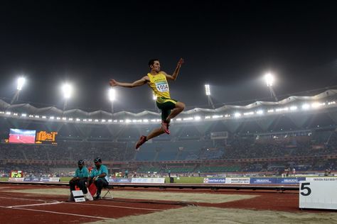 long jump Track And Field Long Jump, Long Jump Aesthetic, Sports Action Photography, Heptathlon, Track Pictures, Mech Design, In The Air Tonight, Triple Jump, Olympic Swimmers