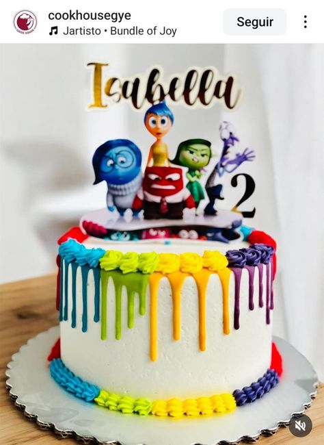 Inside Out 2 Cake Ideas, Inside Out 2 Birthday Cake, Inside Out 2 Cake, Inside Out Birthday Cake, Inside Out Cake, Movie Cupcakes, 2 Birthday Cake, Inside Out 2, Character Cakes