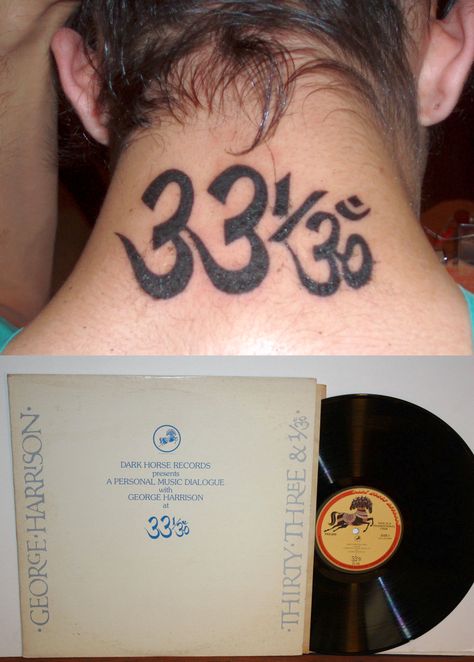 Tattoo inspired by George Harrison’s album ॐॐ ¹/ॐ (Dark Horse Records, 1976) George Harrison Tattoo, Beatles Tattoo Minimalist, Classic Rock Tattoos, Beatles Tattoo, Indie Tattoo, Rock Tattoo, Beatles Albums, Beatles George, Small Hand Tattoos