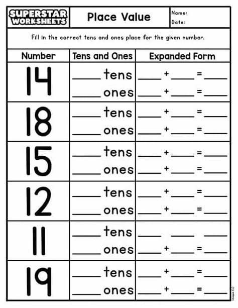 Place Value Decimals, 3rd Grade Place Value, Expanded Form Worksheets, Superstar Worksheets, Worksheets For Class 1, Place Value Activities, Place Value Worksheets, Cvc Words Kindergarten, First Grade Math Worksheets