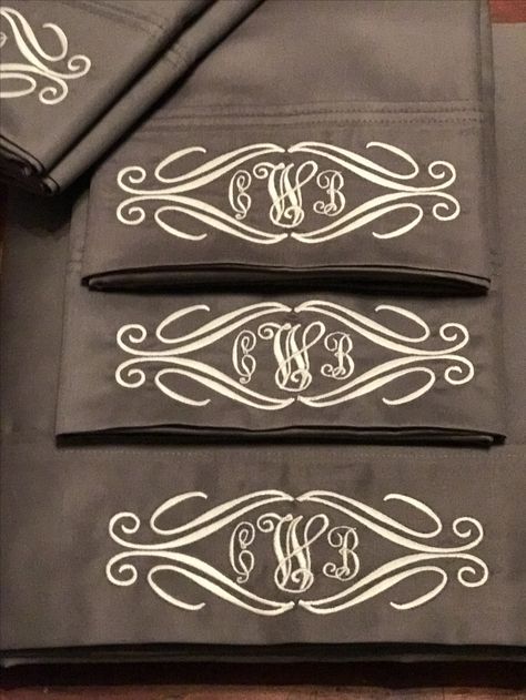 Minimalist Pillow Cases, Monogram Pillowcase, Monogram Bedding, Pillow Case Bed, Heat Transfer Vinyl Projects, Monogrammed Linens, Glitter Heat Transfer Vinyl, Applique Monogram, Machine Embroidery Projects