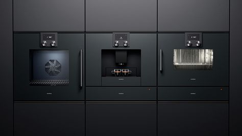 Built In Kitchen Appliances, Gaggenau Appliances, Oven Design, New Oven, Minimalist Kitchen, Black Kitchens, Kitchen Pantry, Contemporary Kitchen, Interior Design Kitchen