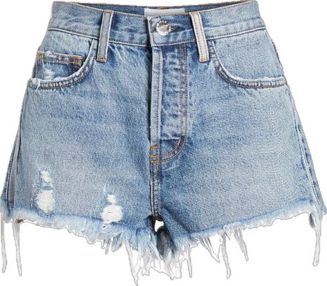 High Waisted Ripped Shorts, Diy Ripped Jeans, Distressed High Waisted Shorts, Denim Shorts Style, Shorts Ripped, Destroyed Denim Shorts, Rainbow Outfit, Ripped Denim Shorts, Cute Preppy Outfits