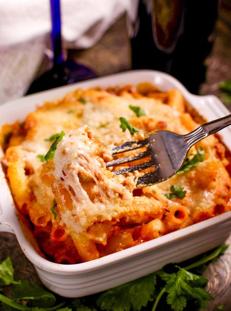 Four quick, easy, and incredibly delicious single serving meals made from 1 pound of ground beef. Perfect for meal planning! | One Dish Kitchen Baked Ziti With Ricotta, One Dish Kitchen, Beef Tomato, Roasted Vegetable Pasta, Easy Baked Ziti, Easy Meals For One, Recipe For 1, Ziti Recipes, Baked Ziti Recipe