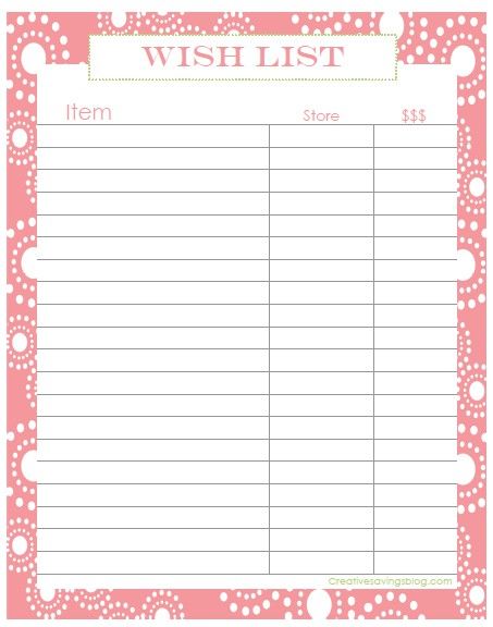 Use this printable Wish List to keep track of items throughout the year. It's an easy-to-reference tool that will help you remember what you need {or want!} Christmas List Printable, Christmas Wish List Template, Christmas List Template, Teacher Wish List, Organized House, List Printable, Free Christmas Printables, Birthday List, List Template