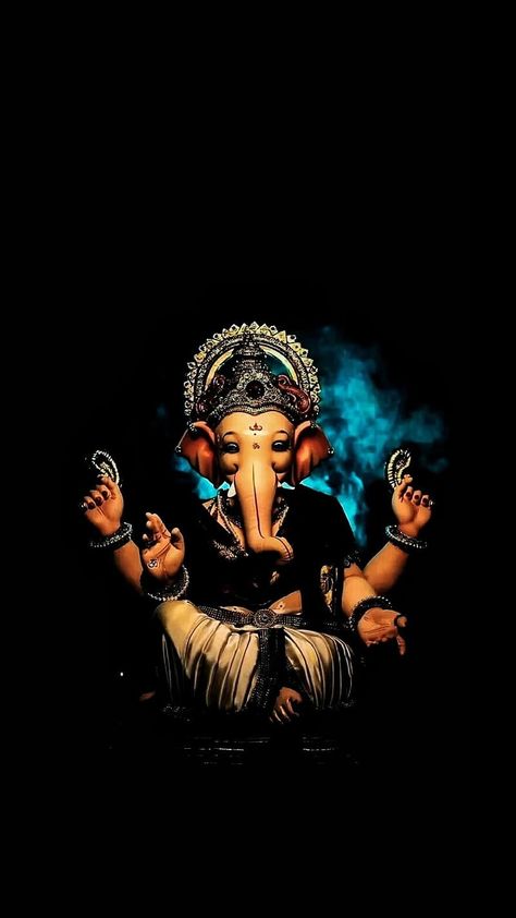 Ganesh Black Wallpaper, Black Ganesha Wallpaper, Swami Samarth Hd Wallpaper, Lord Ganesh Hd Wallpaper, Shivji Images For Dp, Lord Ganesha Hd Wallpaper, Bappa Wallpaper, Shivji Images, Ganesh Background