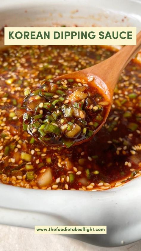 Korean Dipping Sauce (Easy Sauce Recipe) Korean Dipping Sauce, Korean Food Side Dishes, Easy Sauce Recipe, Easy Korean Recipes, Tofu Noodles, Homemade Foods, Korean Side Dishes, Homemade Sauce Recipes, Steamed Dumplings