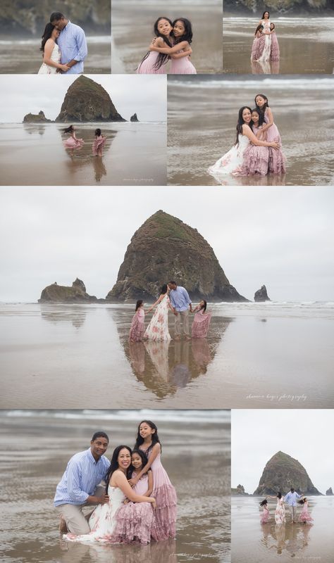 cannon beach family photos Pnw Family Photos, Cannon Beach Family Photos, Oregon Coast Family Photos, Cannon Beach Oregon Photography, Canon Beach Oregon, Beach Photoshoot Family, Monterey Beach, Canon Beach, Family Beach Session