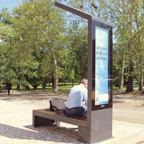 The EnGoPlanet Smart Solar Bench is ideal for:   -Parks  -Malls  -Airports  -Squares   -Business Parks  -Developers  -Sustainability Projects  -Smart City Projects  -Universities and Schools Exterior Signage Design, Solar Thermal Energy, Solar Charging Station, Digital Kiosk, Traditional Benches, Park Signage, Wayfinding Design, Festival Photo, Exterior Signage