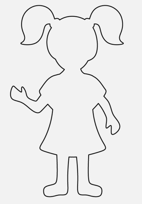 Girl Outline Of A Girl, Girl Outlines, Printable Diy Crafts, Body Template, Paper Doll Template, Fall Arts And Crafts, Classroom Projects, Indoor Activities For Kids, Origami Tutorial