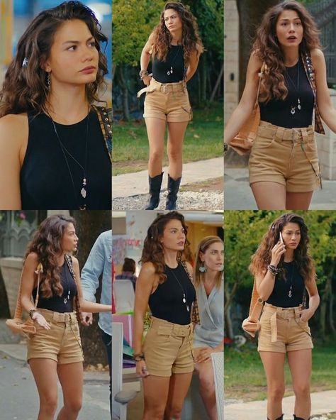 Sanem Style Erkenci Kus, Outing Outfits Casual Summer, Erkenci Kus Sanem Outfits, Erkenci Kus Outfits, Sanem Aydin Outfits, Demet Özdemir Outfits, Sanem Style, Sanem Outfits, Feminine Style Casual