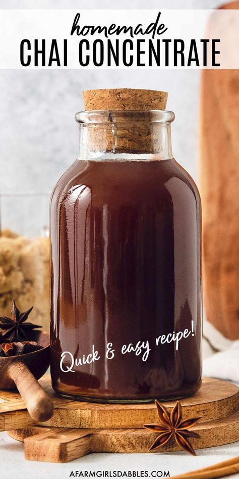 Chai Syrup Recipe, Chai Tea Concentrate Recipe, Chai Concentrate Recipe, Tea Concentrate Recipe, Hot Chai Tea, Homemade Coffee Syrup, Chai Concentrate, Homemade Chai Tea, Chai Spice Mix