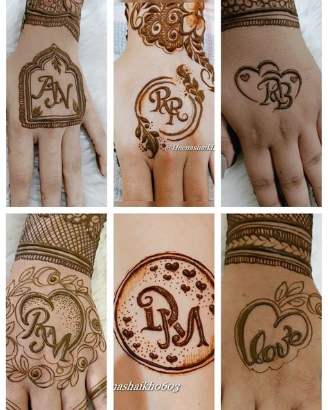 Mehendi With Initials, Mehandi Letters Design, Mehndi Letter Design, Initial Mehndi Designs, As Mehndi Design Letter, A Alphabet Mehndi Design, Letter Mehendi Designs, Bride Groom Mehendi Designs, Alphabet Mehendi Designs