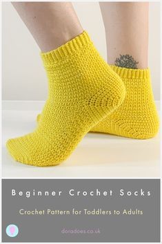 Crochet Socks Pattern Easy, Crochet Easy Socks Free Pattern, Ribbon Socks Crochet Pattern, Simple Sock Crochet Pattern, Toeless Socks Crochet Pattern Free, Crochet Socks That Look Knit, Crochet Socks Worsted Weight Yarn, Crochet Ribbon Socks, Crochet Socks Beginner