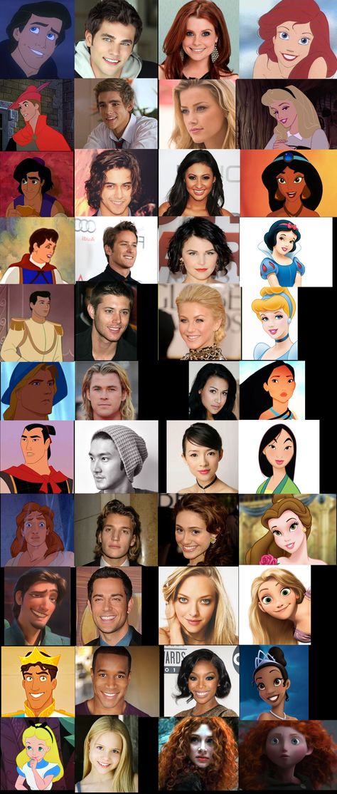 Wow! Best one yet! I think that they should make a real Disney princess movie about all of them together! Disney Princes Real Life, List Of Disney Characters, Real Life People, Real Life Disney Characters, Real Disney Princesses, Disney Parque, Disney Princesses And Princes, Disney Princess Movies, Memes In Real Life