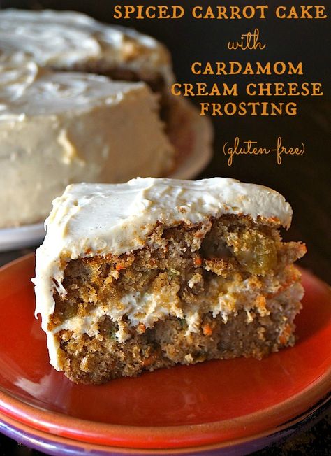 Cardamom Cream Cheese Frosting is out of this world, and puts this gluten-free Spiced Carrot Cake over-the-top! Everyone loves it! Spiced Carrot Cake, Cardamom Recipe, Sweet Carrots, Carrot Spice Cake, Gluten Free Carrot Cake, Fall Cake, Spiced Carrots, Sweet Carrot, Food Wishes