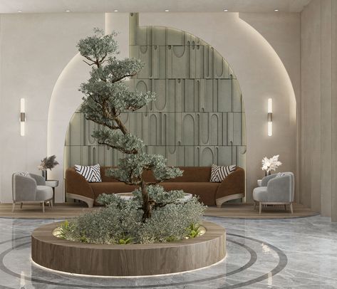 siwa salt spa reception design :: Behance Spa Lobby Interior Design, Biophilic Reception Design, Spa Entryway Ideas, Reception Lounge Design, Spa Lobby Reception Areas, Spa Lounge Area, Spa Reception Design, Wellness Spa Interior Design, Reception Lobby Design