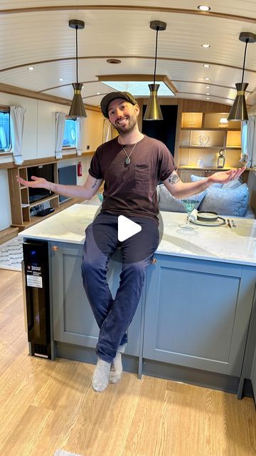 Adam Lind on Instagram: "Would you live in this boat worth £150,000?  I love my Narrowboat but there is something desirable about a boat with that bit more space and I’m often asked about prices on different sized boats.  @lakelandleisuremarinas kindly let me have a look around this Eurocruiser and I thought you might want to snoop inside it also 👀   What do you think?  #luxuryhomes #boatlife #hometour #luxuryhome #widebeam #boat #interior #alternativeliving" Widebeam Boat Interiors, Houseboat Living Interiors, Boat Decorating Ideas Interiors, Narrow Boat Interior, House Boat Interior, Wood Boat Interior, Widebeam Boat, Houseboat Design, Barge Interior